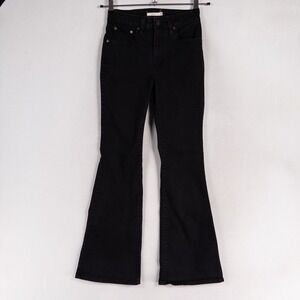 Levi's 726 Flare Jeans Womens Sz 27 Black Mid Rise Stretch Denim 30.5" Inseam